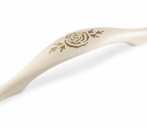 Ручка - скоба FS 078096 Золото прованс/1013 Жемчужно-белый матовый