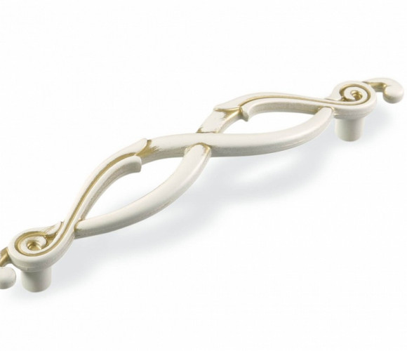 Ручка - скоба FS 188128 золото прованс/1013 жемчужно-белый матовый