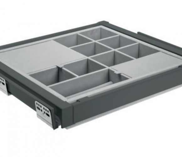 Корзина с органайзером с доводчиком, полного выдв., графит / антрацит   WG-PRZEG90-60-A