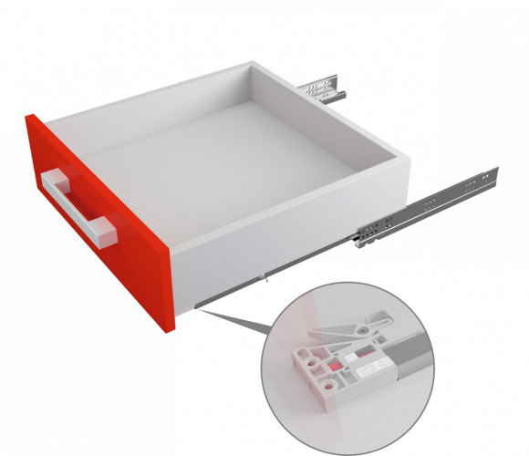 Направляющие скрыт. монт. В-Slide DB8882Zn/500 частичного выдв. с доводчиком