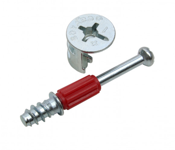 Эксцентриковая стяжка B-FIX 51 + дюбель, ST01/51/6/RdZn/01  БОЯРД