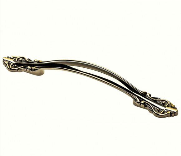 Ручка WERONA L-096, черный хром + золото   UZ-WERON-96-12