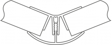 Угол цоколя универсальный 135 град. h100, зеркальный