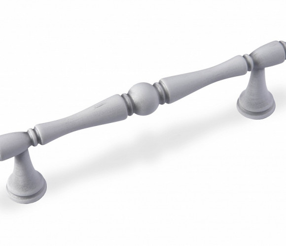 Ручка - скоба FS 195 128 серебро прованс/9003 белый матовый (ТЗ) (20 шт.)