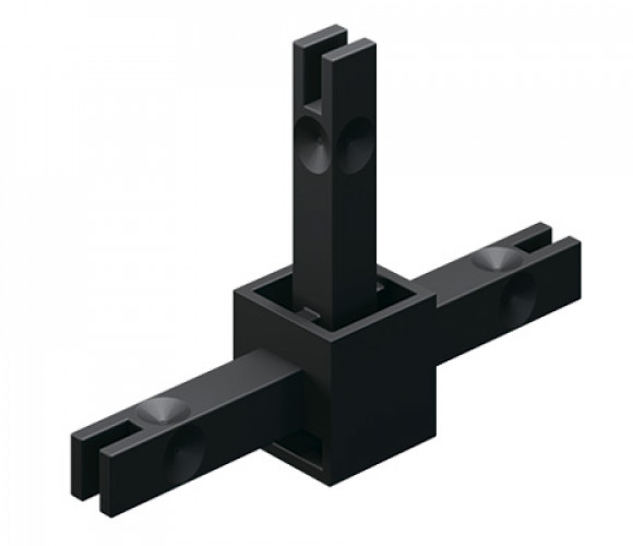 CADRO Узловое соединение 3х-стороннее 2D, черный матовый (31555)