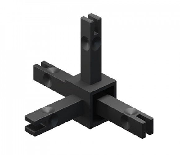 CADRO Узловое соединение 4х-стороннее, черный матовый (31551)
