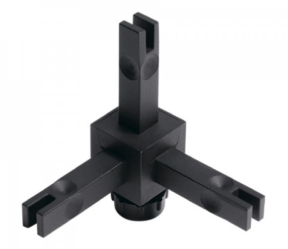 CADRO Узловое соединение с рег. опорой, 3х-стороннее, черный матовый (31553)