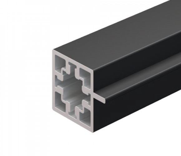 CADRO Профиль с бортиком для стекла 6мм, 3м, черный (31564)