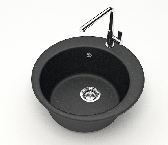 Мойка Модель 30, Круглая D475мм, Черный Q4  Мрамор