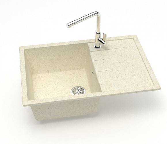 Мойка Модель 161, Прямоугольная 750х505х218мм, Бежевый Q2  Мрамор