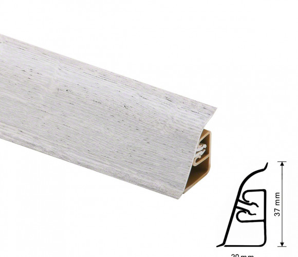 Thermoplast CEZAR BL44 - Плинтус - 3310 (4,2)   Дуб наутик беленый 37*24*4200 (BL44-067)