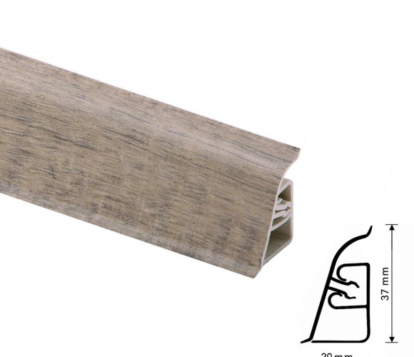 Thermoplast CEZAR BL44 - Плинтус - 1150 (4,2)   Дуб аутентик серый 37*24*4200 (BL44-069)