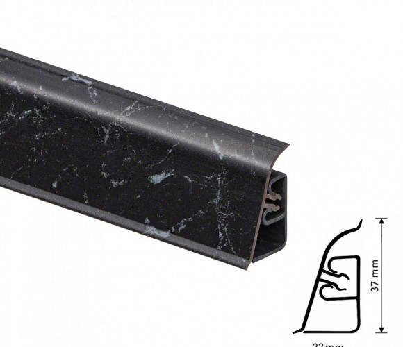 Thermoplast CEZAR BL44 - Плинтус - 202 (4,2)   Черный мрамор 37*24*4200 (BL44-071)