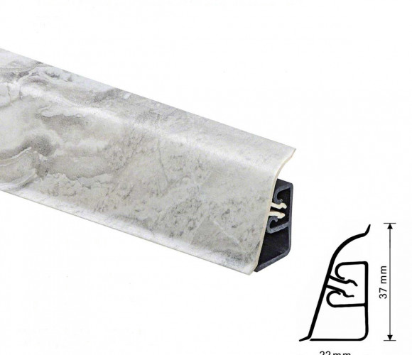 Thermoplast CEZAR BL44 - Плинтус - 092 (4,2)   Чиполлино бело-серый 37*24*4200 (BL44-133)