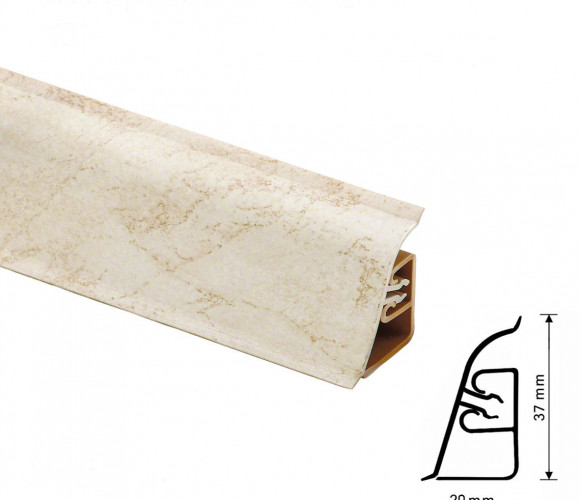 Thermoplast CEZAR BL44 - Плинтус - 104 (4,2)   Мрамор латина 37*24*4200 (BL44-136)