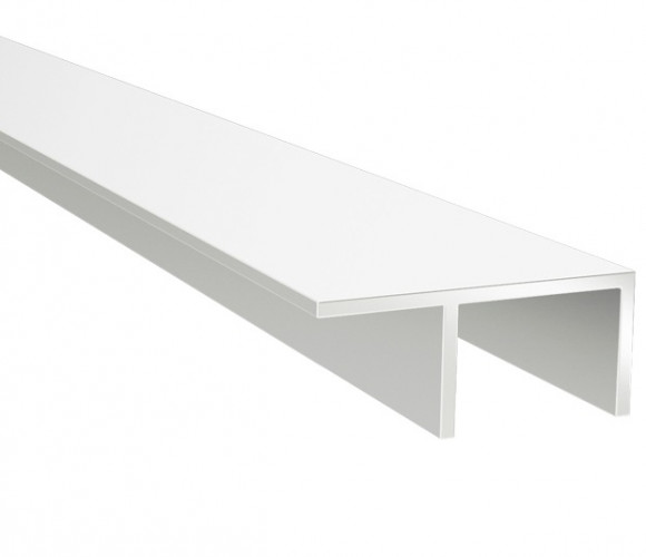 Планка угловая F-образная 10 мм, L=0,6м (Для мебельного щита) Серебро Крокос