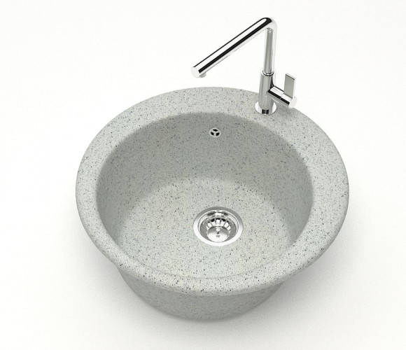 Мойка Модель 30, Круглая D475мм, Светло-Серый Q10  Мрамор