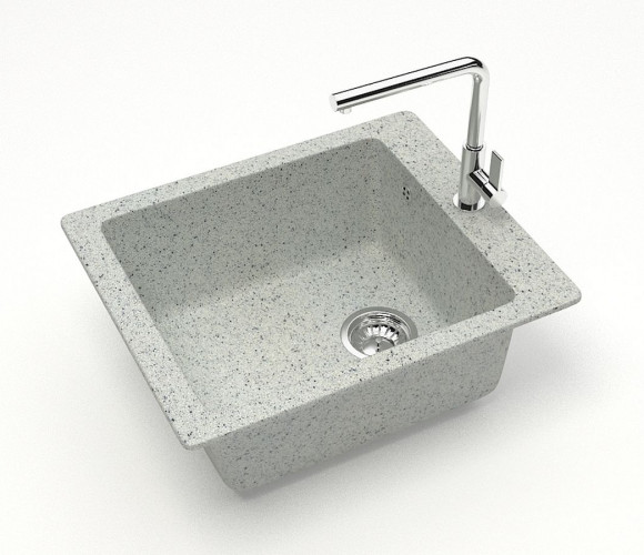 Мойка Модель 8, Квадратная 425х500х195мм, Светло-Серый Q10  Мрамор