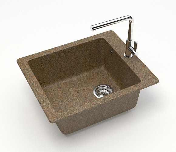Мойка Модель 8, Квадратная 425х500х195мм, Терракот Q9  Мрамор