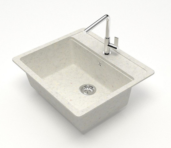 Мойка Модель 9, Квадратная 570х505х200мм, Хлопок Q7  Мрамор
