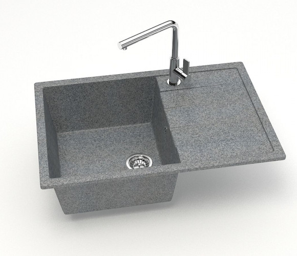 Мойка Модель 161, Прямоугольная 750х505х218мм, Темно-Серый Q8  Мрамор