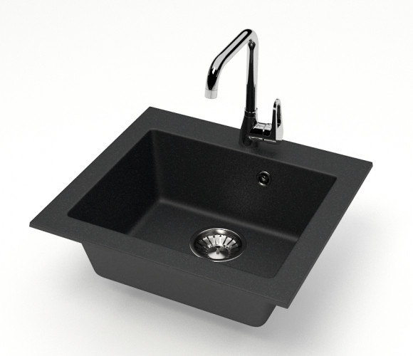 Мойка Модель 35,  480х440х160мм, Черный Q4  Мрамор