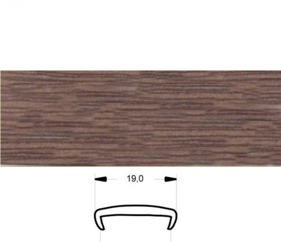 Профиль накладной С16мм L2,8м жесткий Ясень Темный