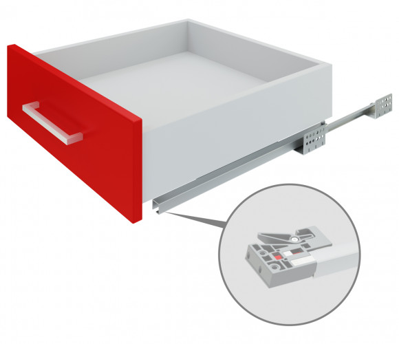 Направляющие скрыт. монт. В-Slide DB7772Zn/500 частичного выдв. с доводчиком, пласт. роликами
