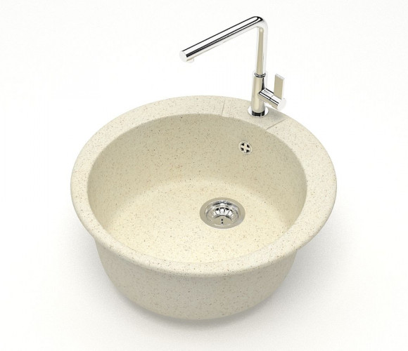 Мойка Модель 5, Круглая D495мм, Бежевый Q2  Мрамор