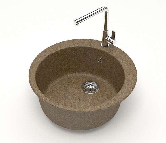 Мойка Модель 5, Круглая D495мм, Терракот Q9  Мрамор