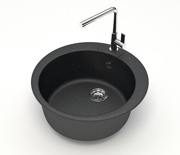 Мойка Модель 5, Круглая D495мм, Черный Q4  Мрамор