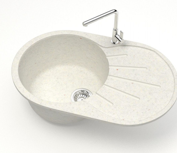 Мойка Модель 110, Овал 730х450х210мм, Хлопок Q7  Мрамор