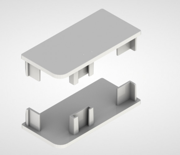 Заглушки закрытые для горизонт. профиля GOLA L белый REHAU