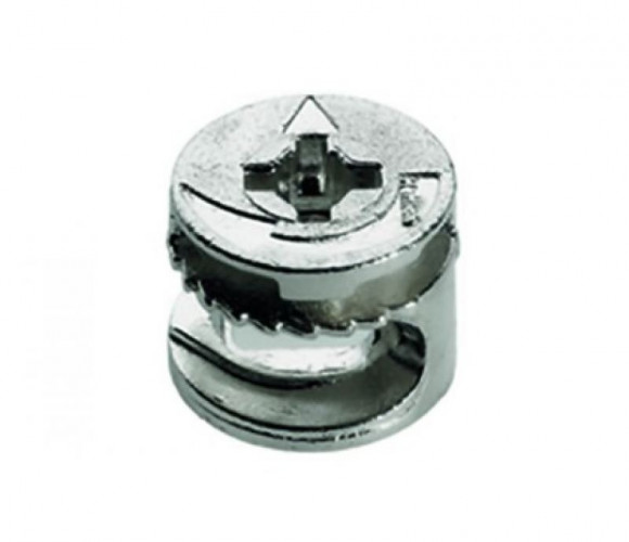 9116019 СТЯЖКА ЭКСЦЕНТРИКОВАЯ RASTEX 15, ДЛЯ ПОЛОК 12 ММ, БЕЗ БУРТИКА, ЦИНКОВОЕ ЛИТЬЕ