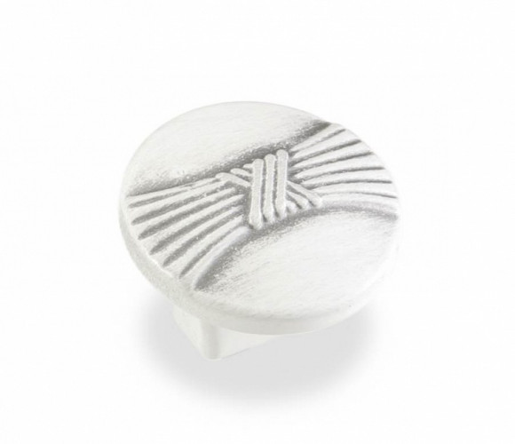 Ручка - грибок FB 028000 Серебро прованс белый матовый/белый (ТЗ)