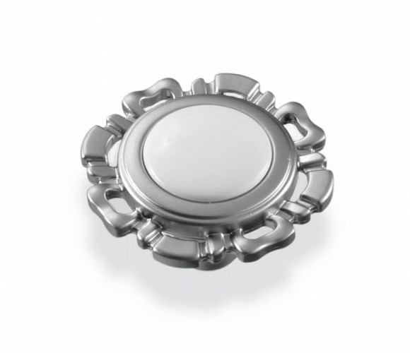 Ручка - грибок FB 033000 Хром матовый / Белый (ТЗ)