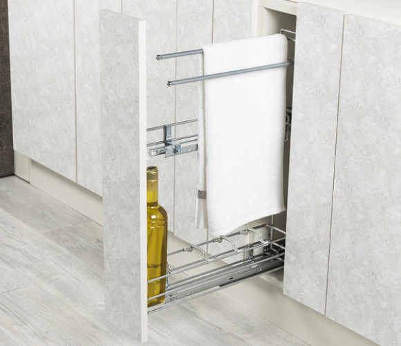 Cargo mini 150 мм Starax Tandem Cristal, (106*475*640) частичн.выдв., левая S-2501-C