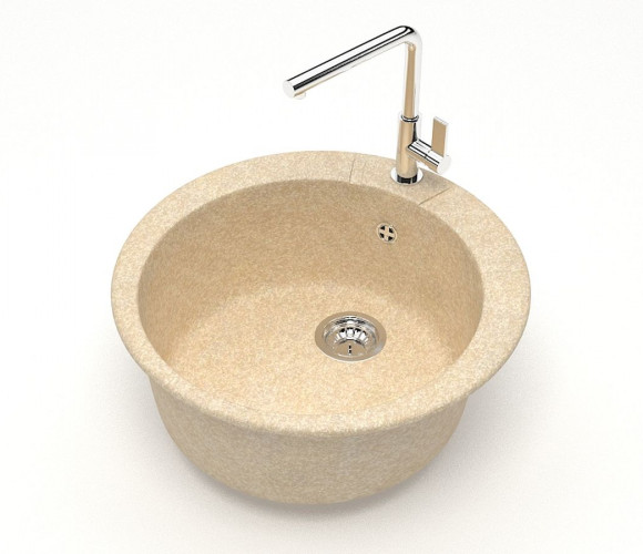 Мойка Модель 5, Круглая D495мм, Слонова кость Q6  Мрамор