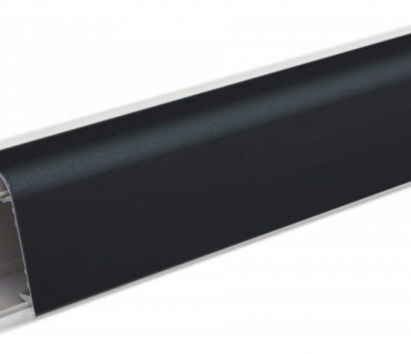 Плинтус алюминиевый Овальный гладкий РИО-Ч, Черный, 3 м.