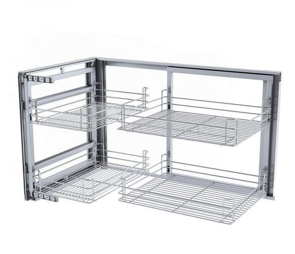 Волшебный угол 860х498х530 ЛЕВЫЙ хром LS2/900/L-N