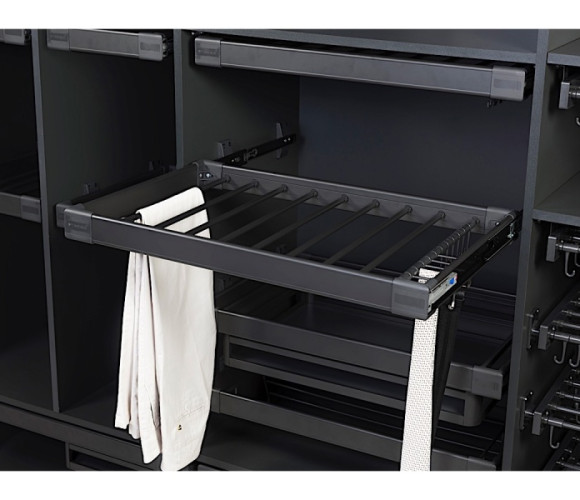 Вешалка Starax для брюк бокового/верхнего крепления 800 мм (750-780х470х95) антрацит  S-6207-A (S-6607)