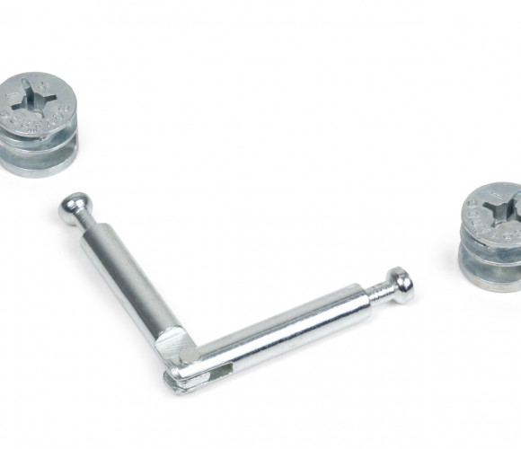 Эксцентриковая стяжка B-FIX 55 + дюбель двойной д/угл. соед., ST01/55/5/Zn/01  БОЯРД