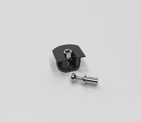 Эксцентрик усиленный пластиковый 16мм + дюбель Черный