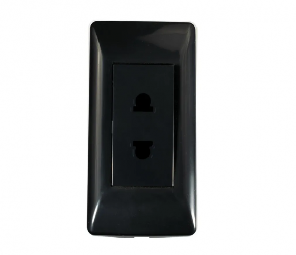 Розетка врезная  черная 003-2, 250В, 10А, 80*40мм  11.800.02.006