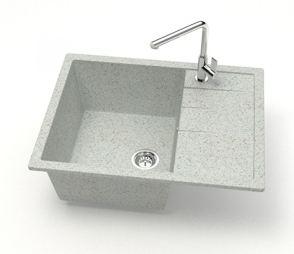 Мойка Модель 151, Прямоугольная  645х505х218мм, Светло-Серый Q10  Мрамор