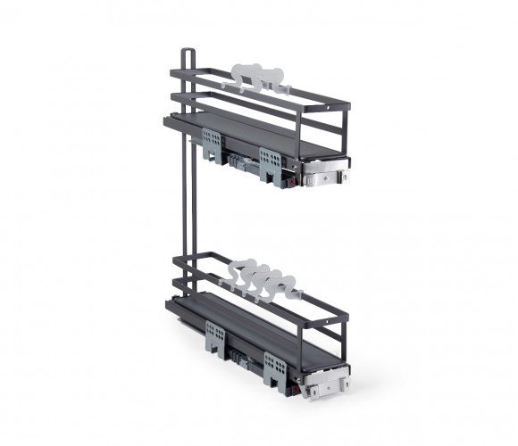 Cargo mini 150мм FLORA PUSH KR05/1/4/150/L, боковое крепление ХРОМ БОЯРД