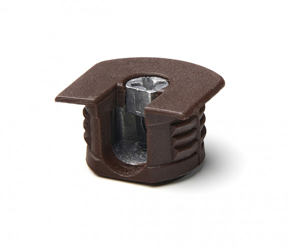 Эксцентриковая стяжка усиленная в пластике, цвет коричневый