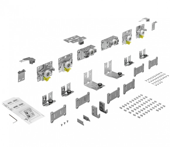 9242713 КОМПЛЕКТ ФУРНИТУРЫ TOPLINE L ДЛЯ 3 ДВЕРЕЙ,ТОЛЩИНА ДВЕРИ 18-30 ММ,50КГ