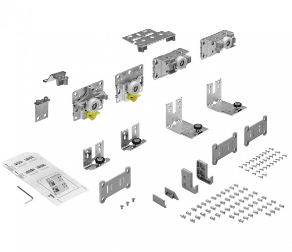 9242712 КОМПЛЕКТ ФУРНИТУРЫ TOPLINE L ДЛЯ 2 ДВЕРЕЙ,ПЕРЕДНЯЯ СПРАВА, ТОЛЩИНА ДВЕРИ 18-30 ММ,50КГ
