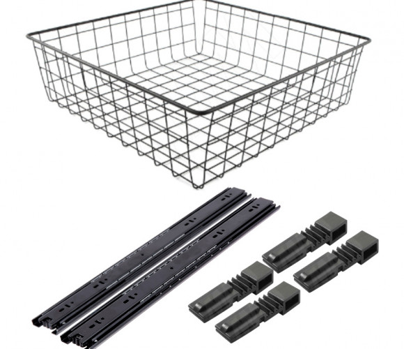 Корзина выкатная сетчатая BASE 120х450х450мм. черный   КС124545ЧР